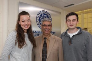 Georgia and Owen May of the Rose Castle Foundation with Principal and Vice Chancellor, Dr Hossein Godazgar